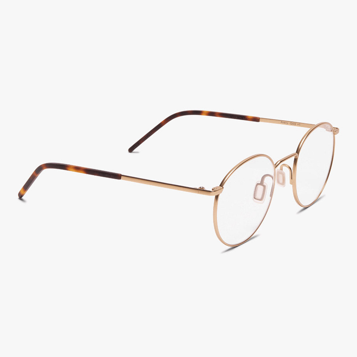 Luxreaders stylish Women's Silkeborg Gold Reading glasses. Made from Titanium in a Square shape.