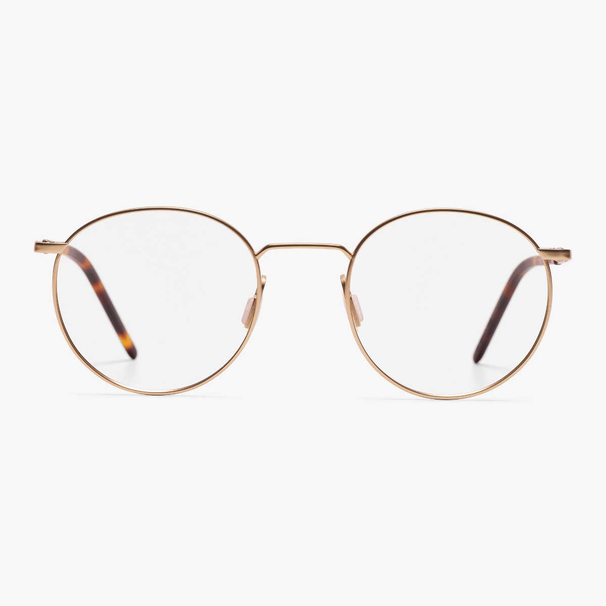Luxreaders stylish Silkeborg Gold Reading glasses. Made from Titanium in a Square shape.