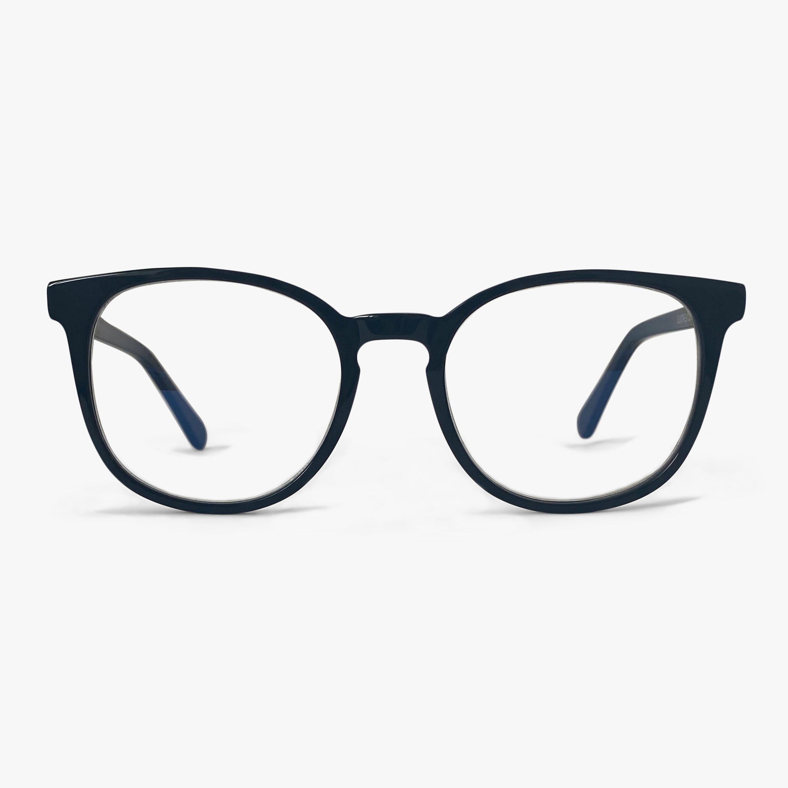 Luxreaders stylish Women's Umeå Black Blue light glasses. Made from Acetate in a Square shape.