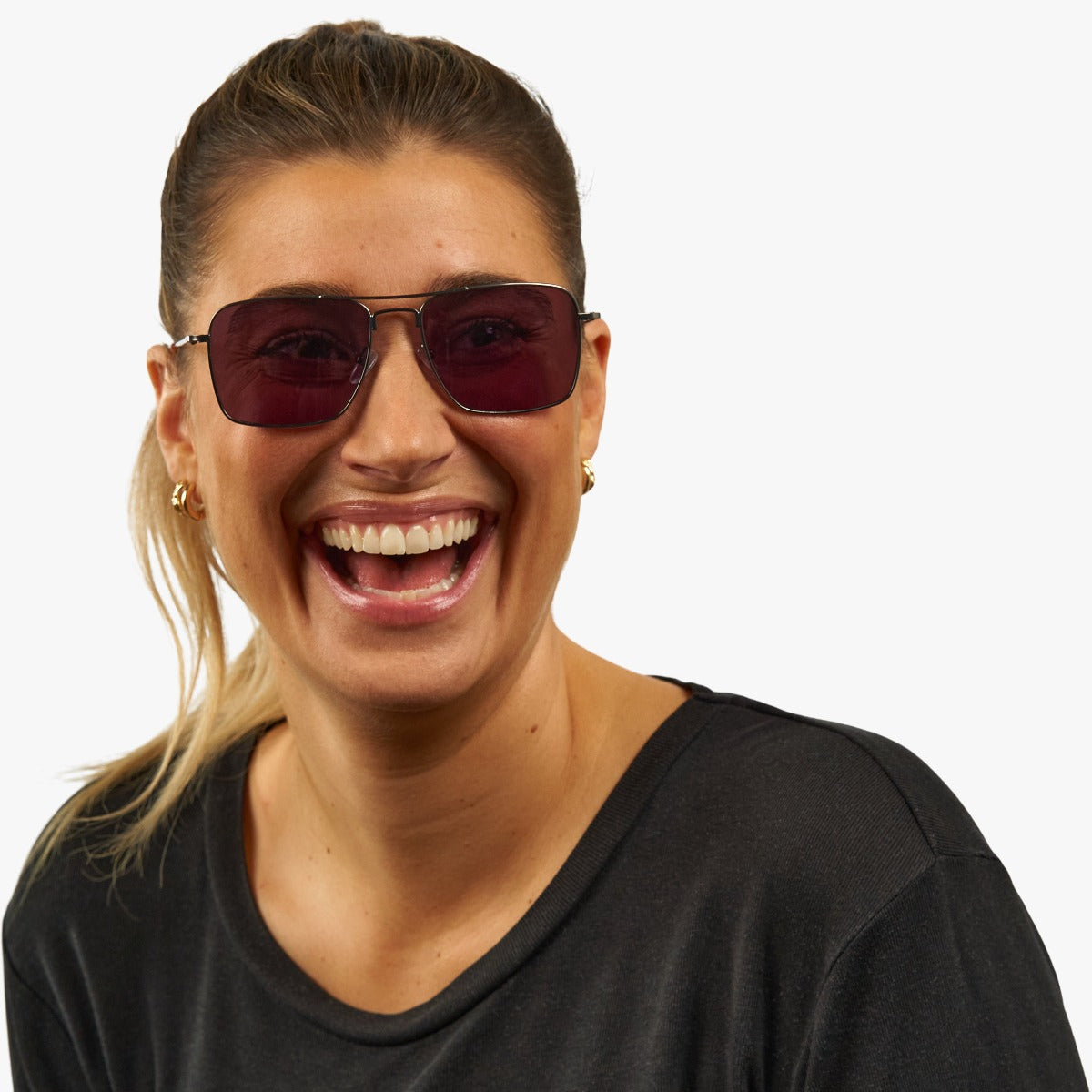 Luxreaders stylish Women's Lidköping Gun Sunglasses. Made from Stainless steel in a Square shape.