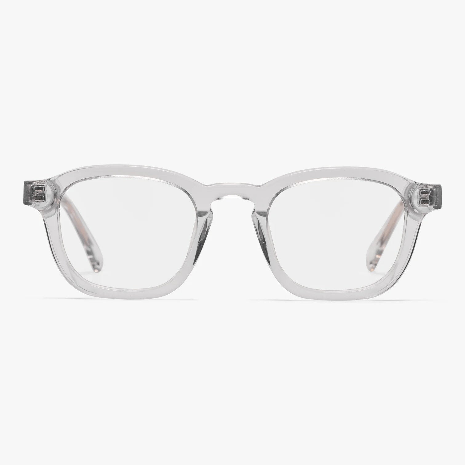 Luxreaders stylish Men's Reykjavik Crystal White Reading glasses. Made from Bio-acetate in a Square shape.