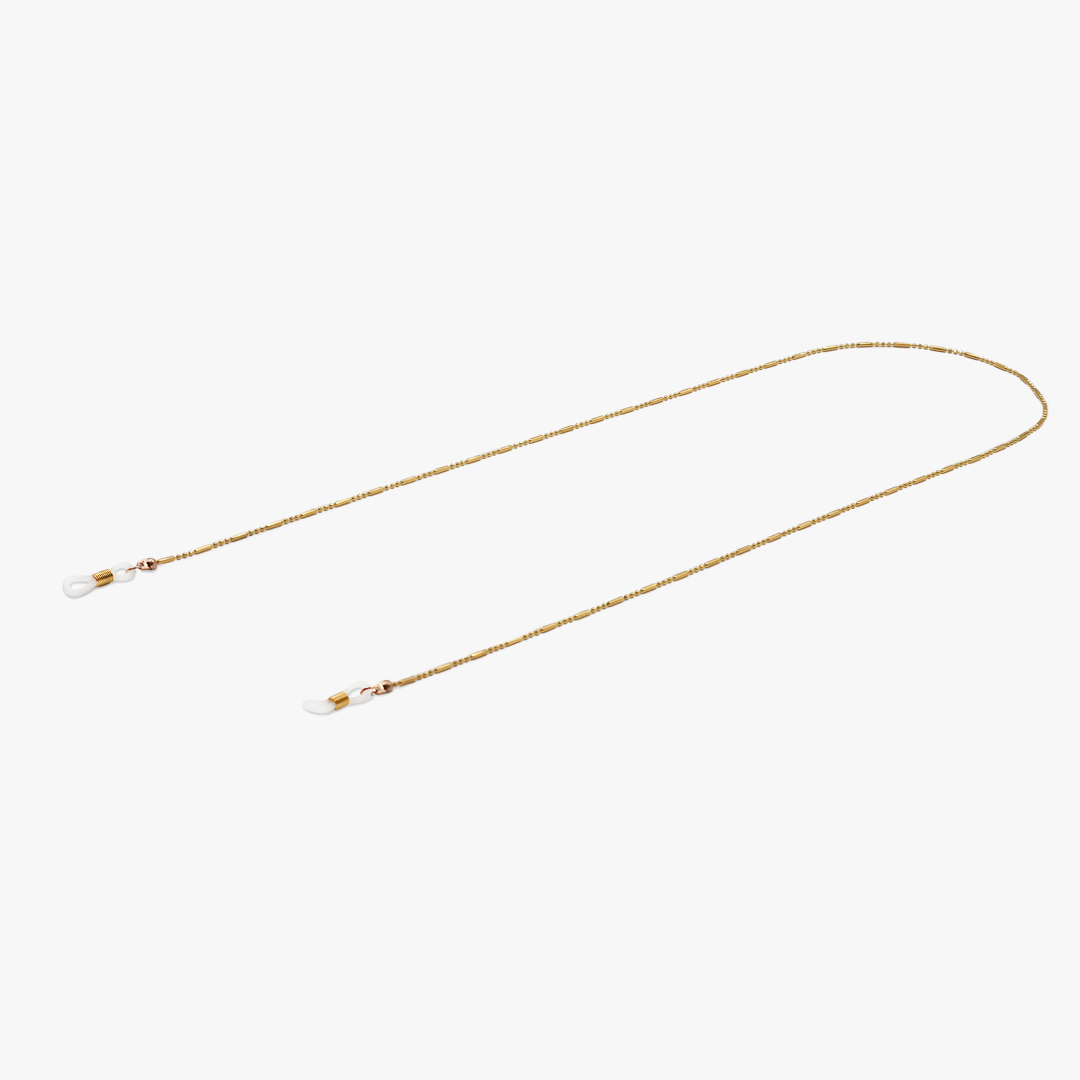 Fine gold eyewear chain with a sleek design