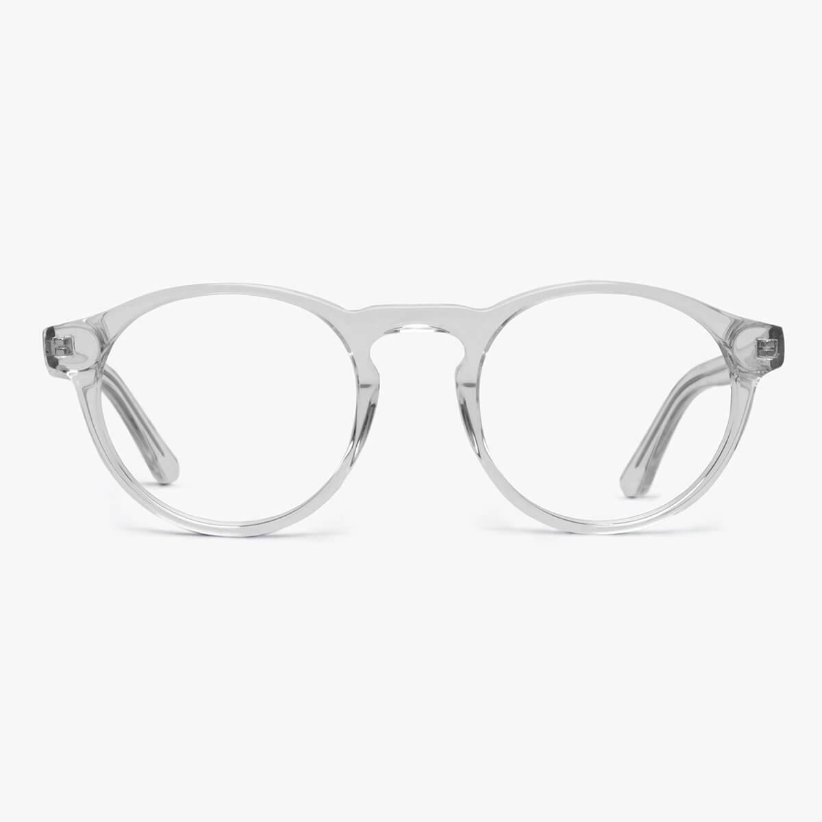 Luxreaders stylish Women's Trondheim Crystal White Reading glasses. Made from Acetate in a Round shape.
