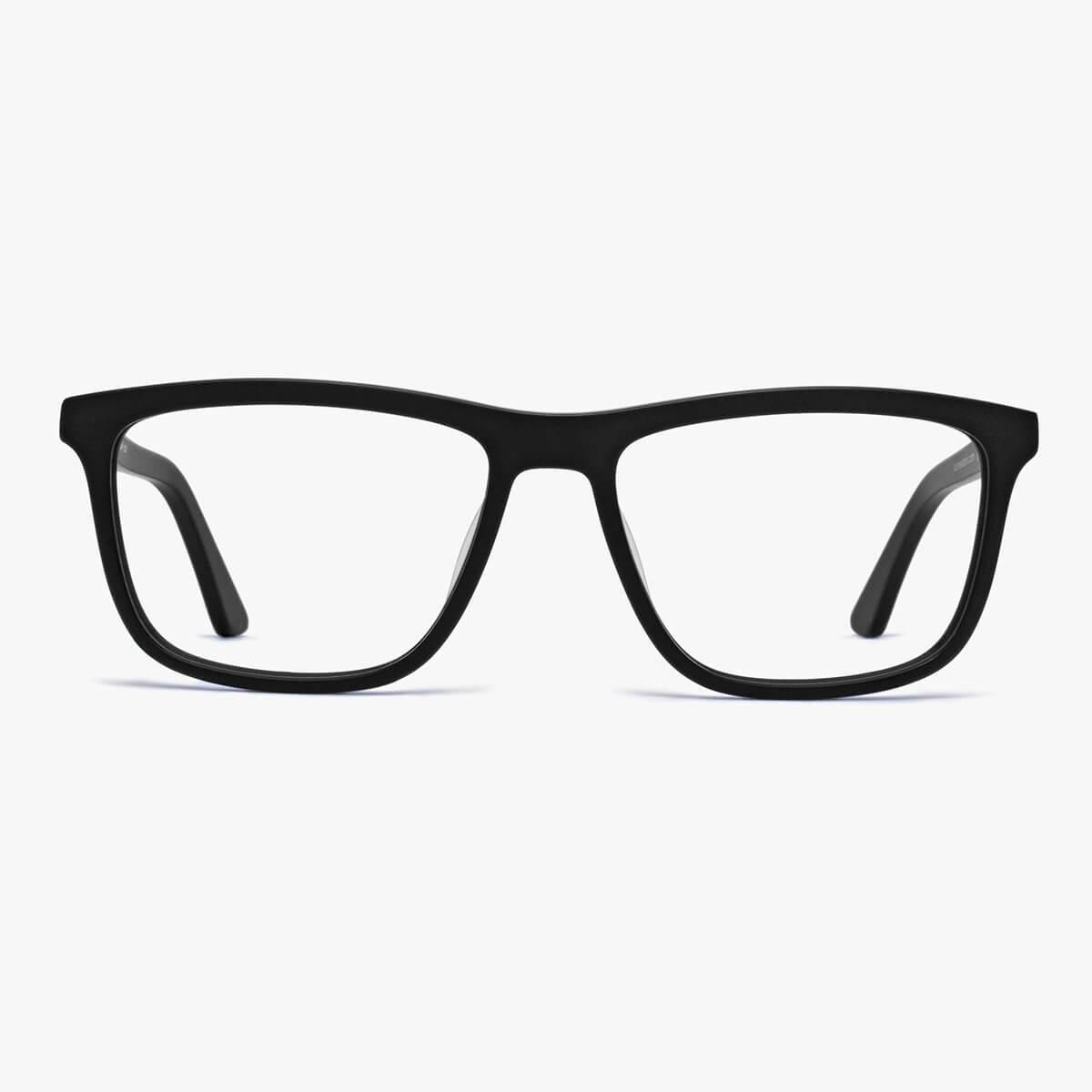 Luxreaders stylish Men's Oslo Black Blue light glasses. Made from Acetate in a Square shape.