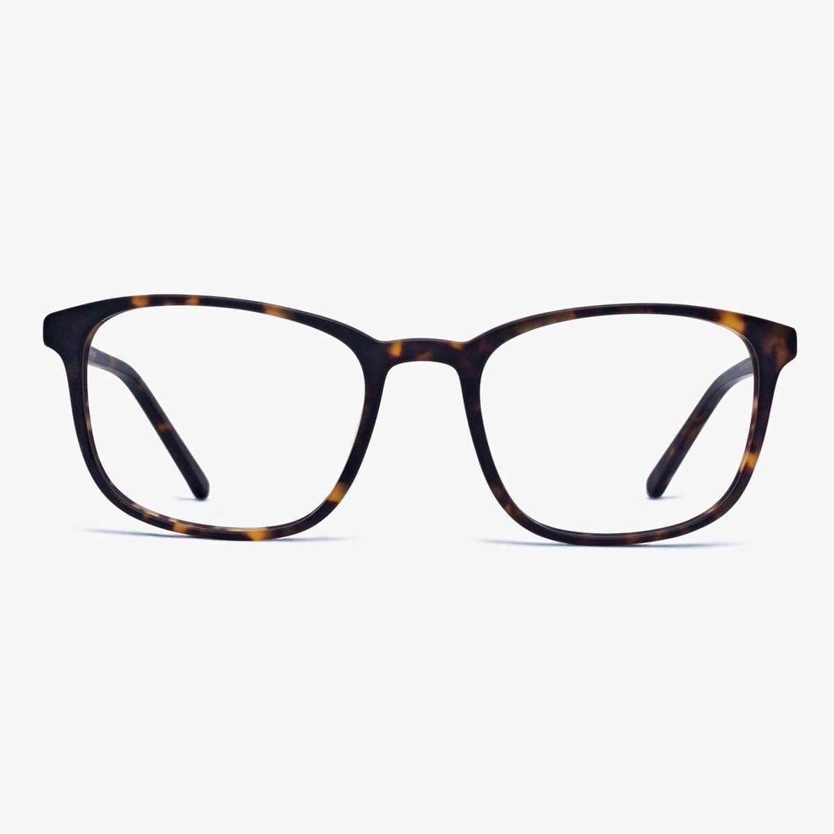Luxreaders stylish Men's Ebeltoft Dark Turtle Blue light glasses. Made from Acetate in a Square shape.