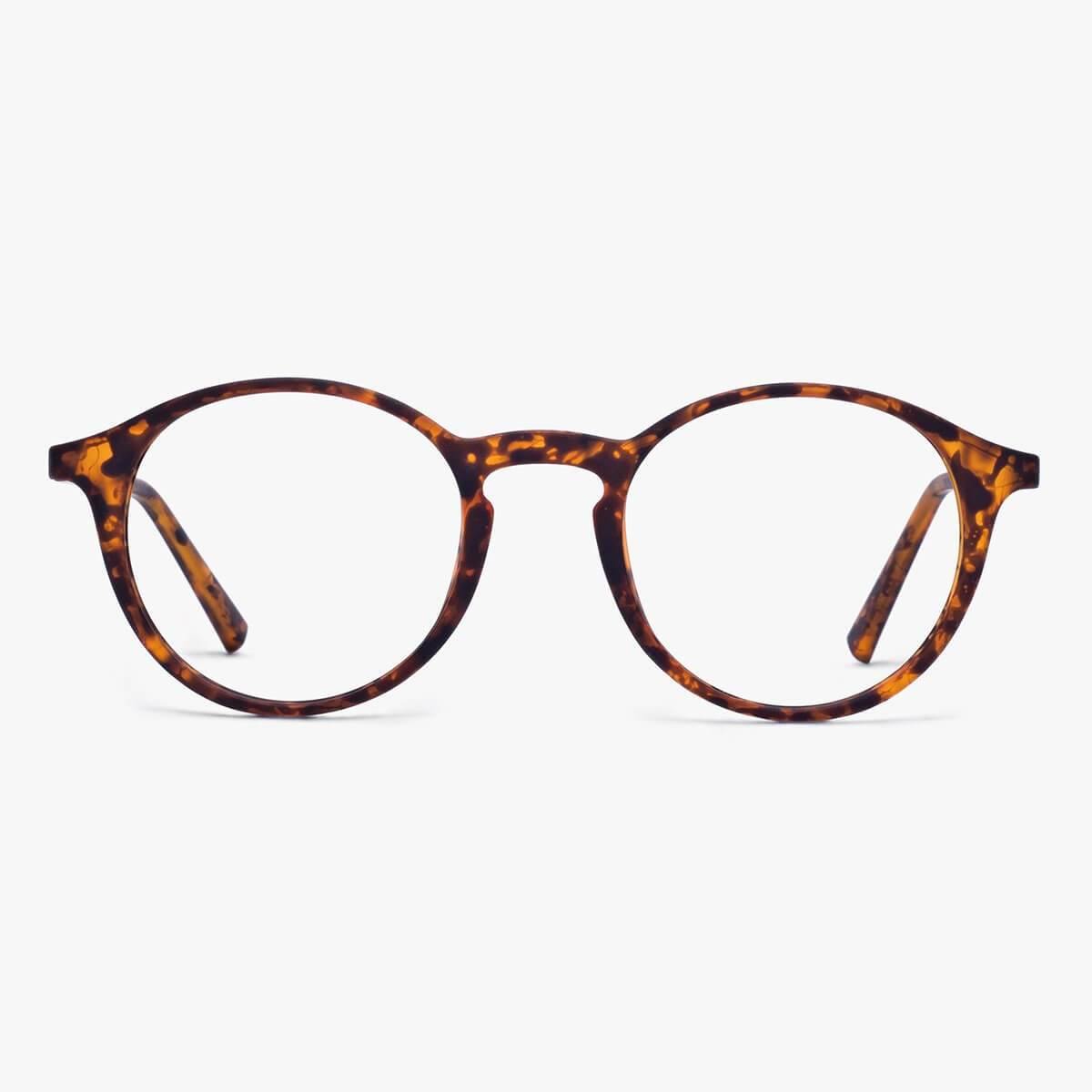 Luxreaders stylish Women's Læsø Turtle Reading glasses. Made from Rubber in a Round shape.