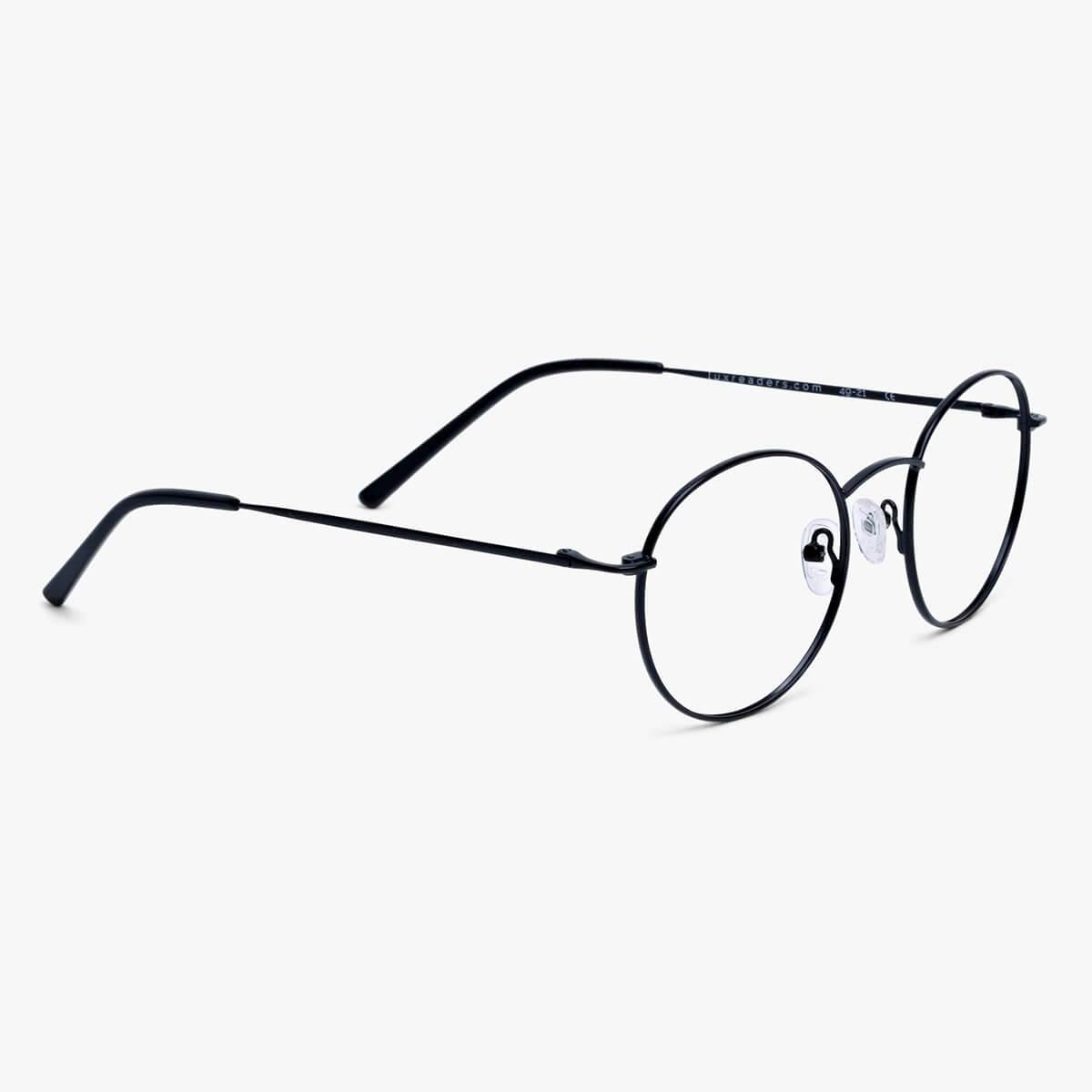 Luxreaders stylish Men's Tromsø Black Blue light glasses. Made from Stainless steel in a Round shape.