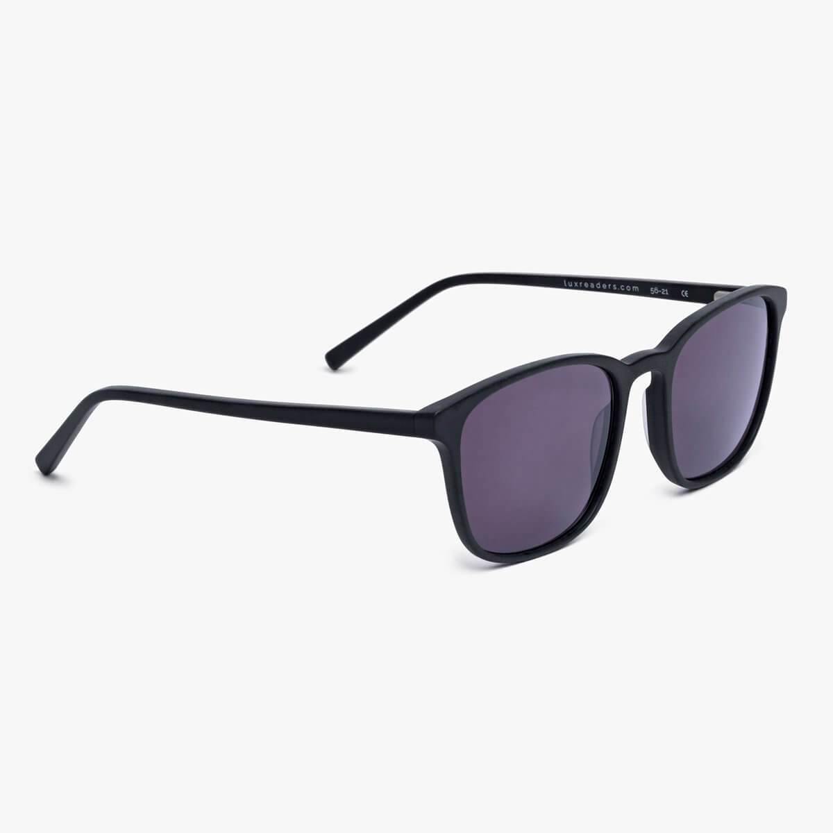 Luxreaders stylish Ebeltoft Black Sunglasses. Made from Acetate in a Square shape.
