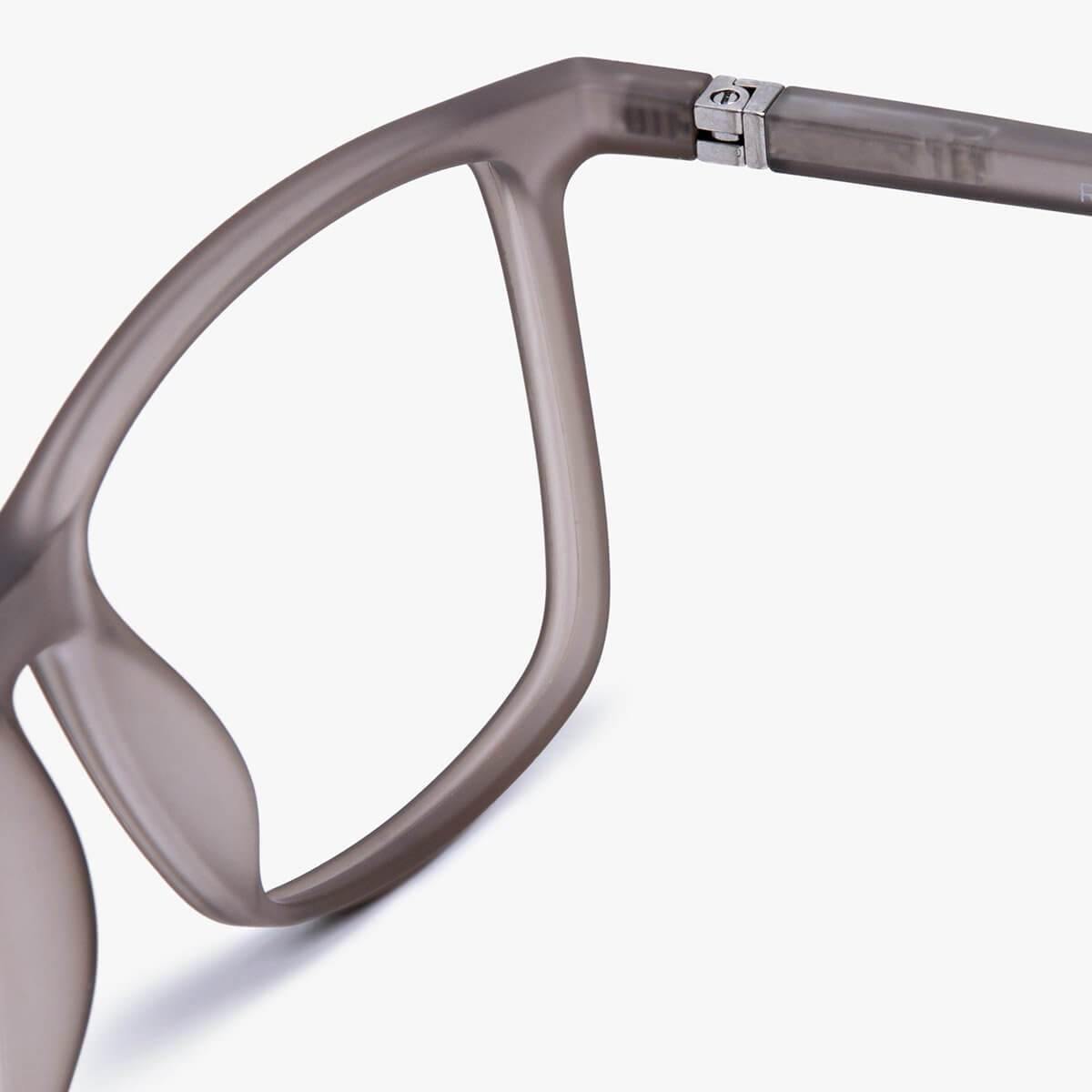 Luxreaders stylish Women's København Grey Blue light glasses. Made from Rubber in a Square shape.