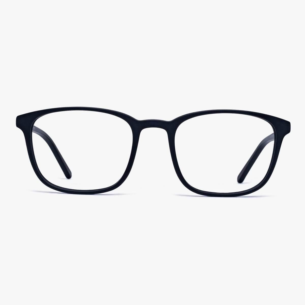 Ebeltoft Black square black reading glasses with thin frames