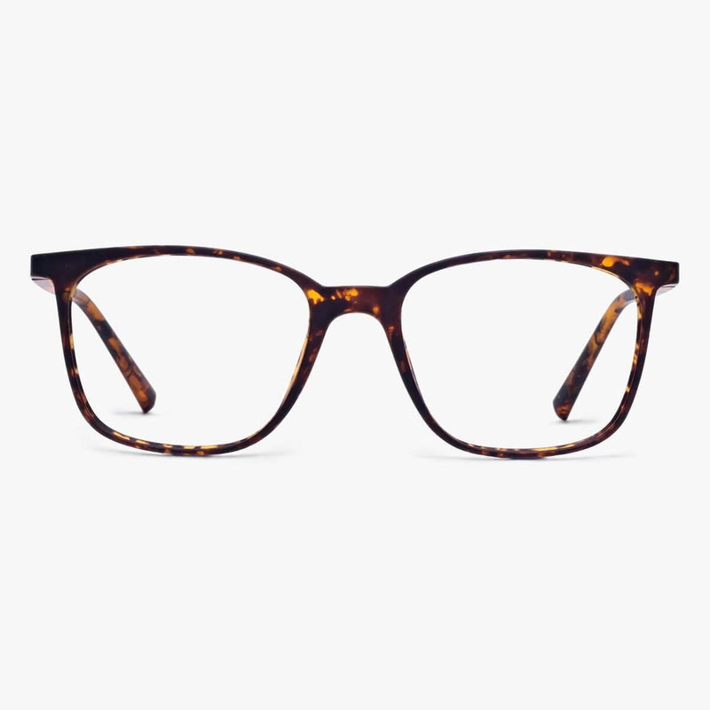 Tortoiseshell square glasses with a sleek design