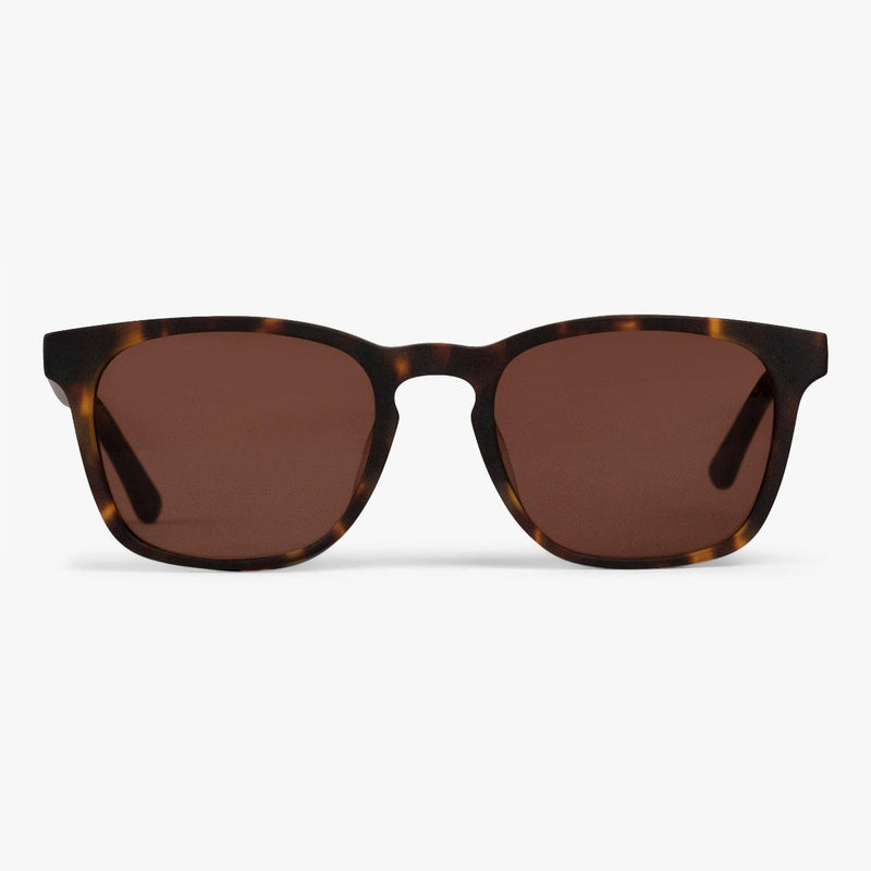 Men's Bornholm Dark Turtle square sunglasses with brown lenses