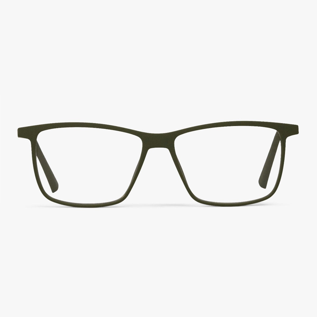 Men's København Dark Army rectangular army green glasses