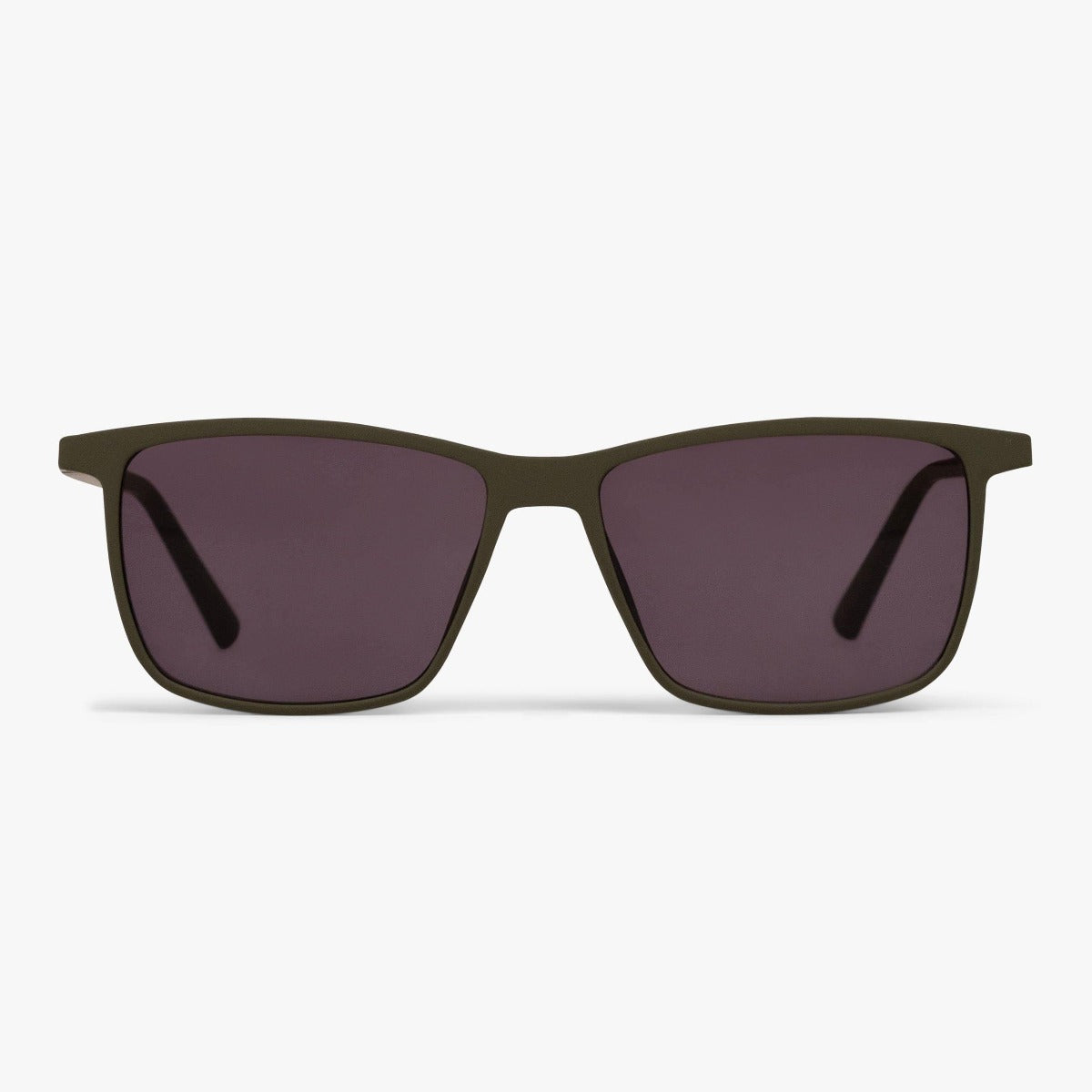 Men's København Dark Army square sunglasses in dark green with tinted lenses