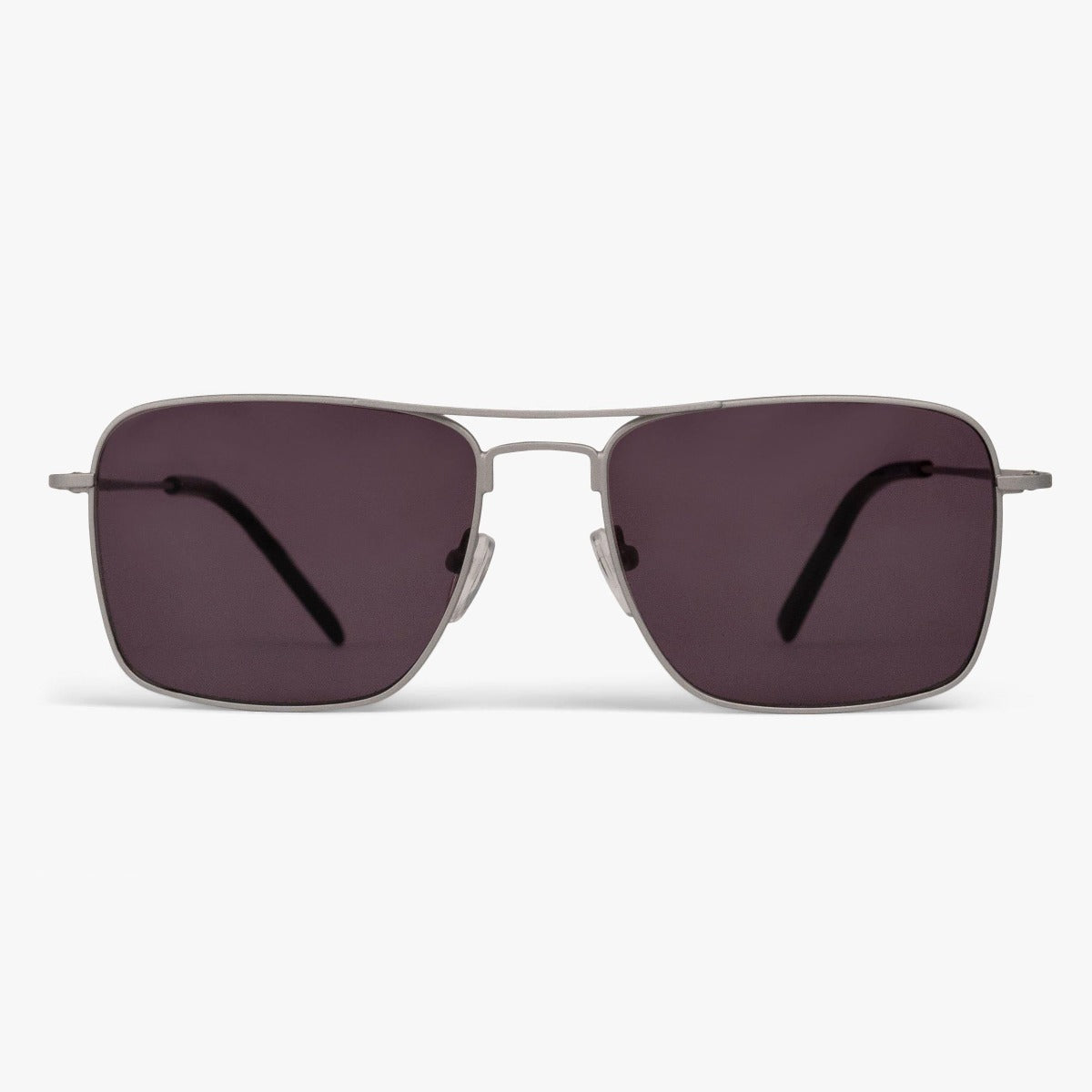 Men's Lidköping Steel square sunglasses with dark lenses and silver frame