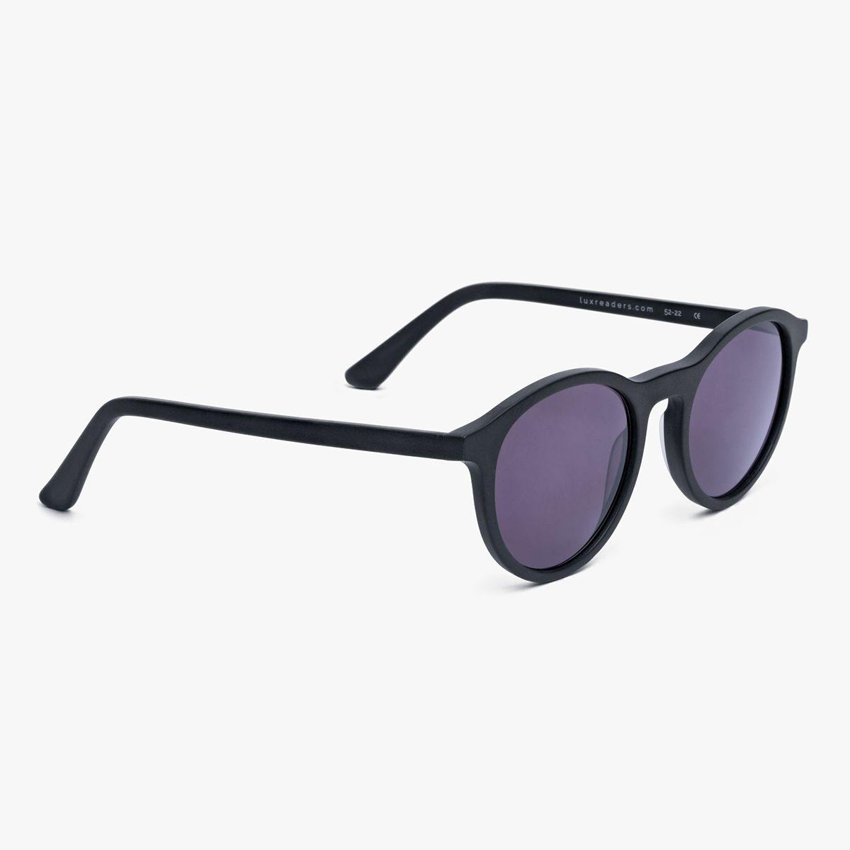 Men's Løkken Black sunglasses with round black frame and dark lenses