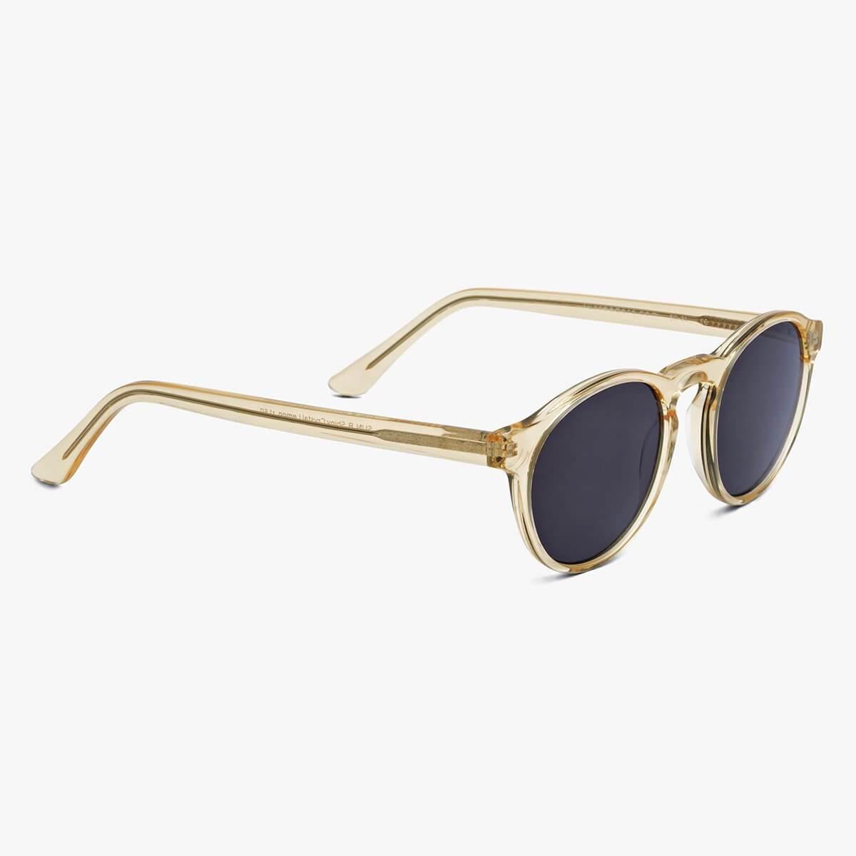 Men's Trondheim Crystal Lemon sunglasses with round lenses and gold frames
