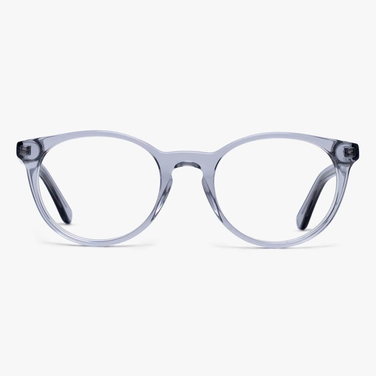 Örebro Crystal Grey round glasses with transparent frames