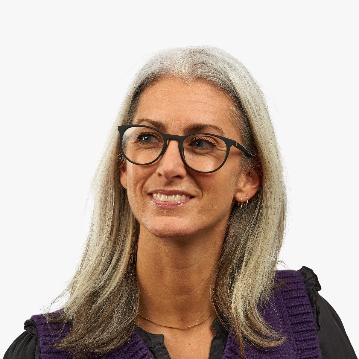 Person wearing Stockholm Black glasses