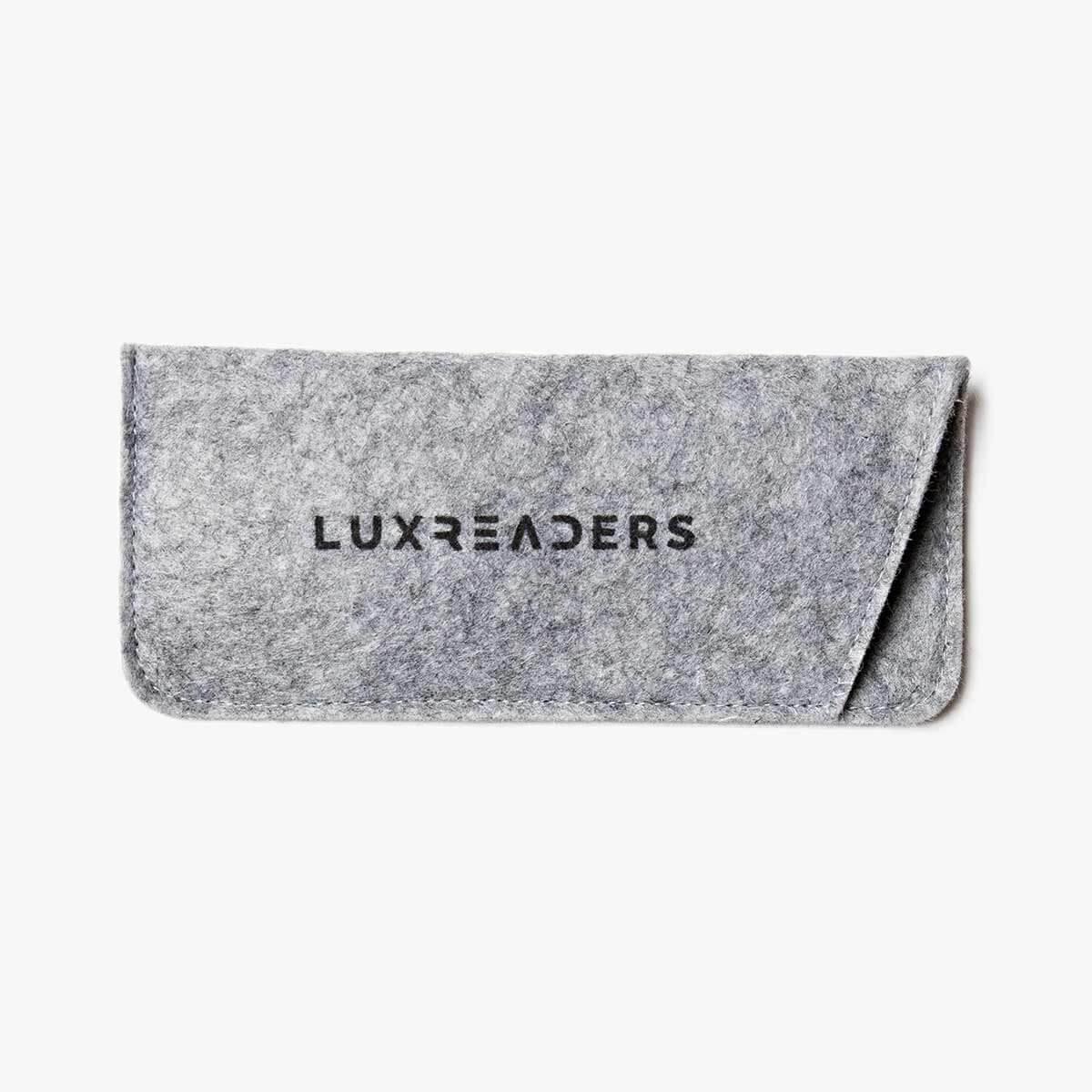 Luxreaders grey felt eyeglass case
