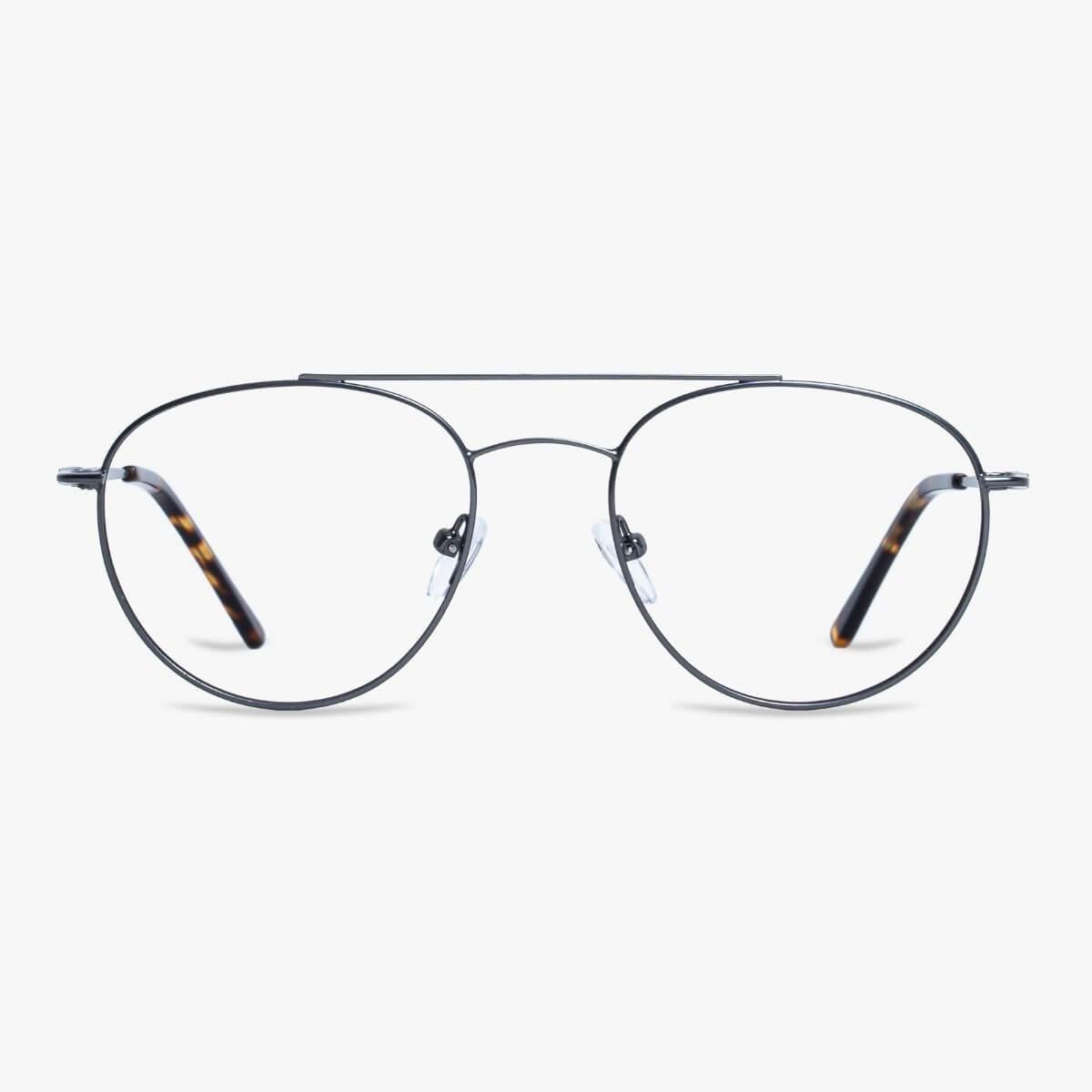Women's Göteborg Gun aviator-style glasses with thin metal frame and tortoiseshell temples