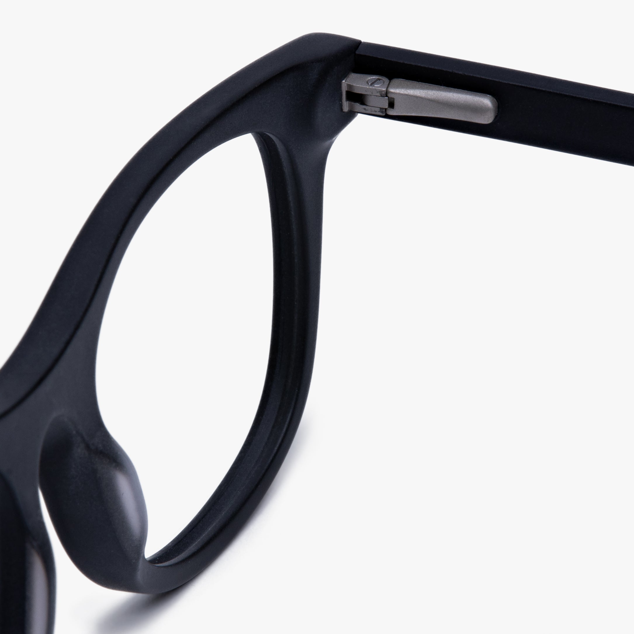 Close-up of Women's Malmö Black glasses frame in matte black