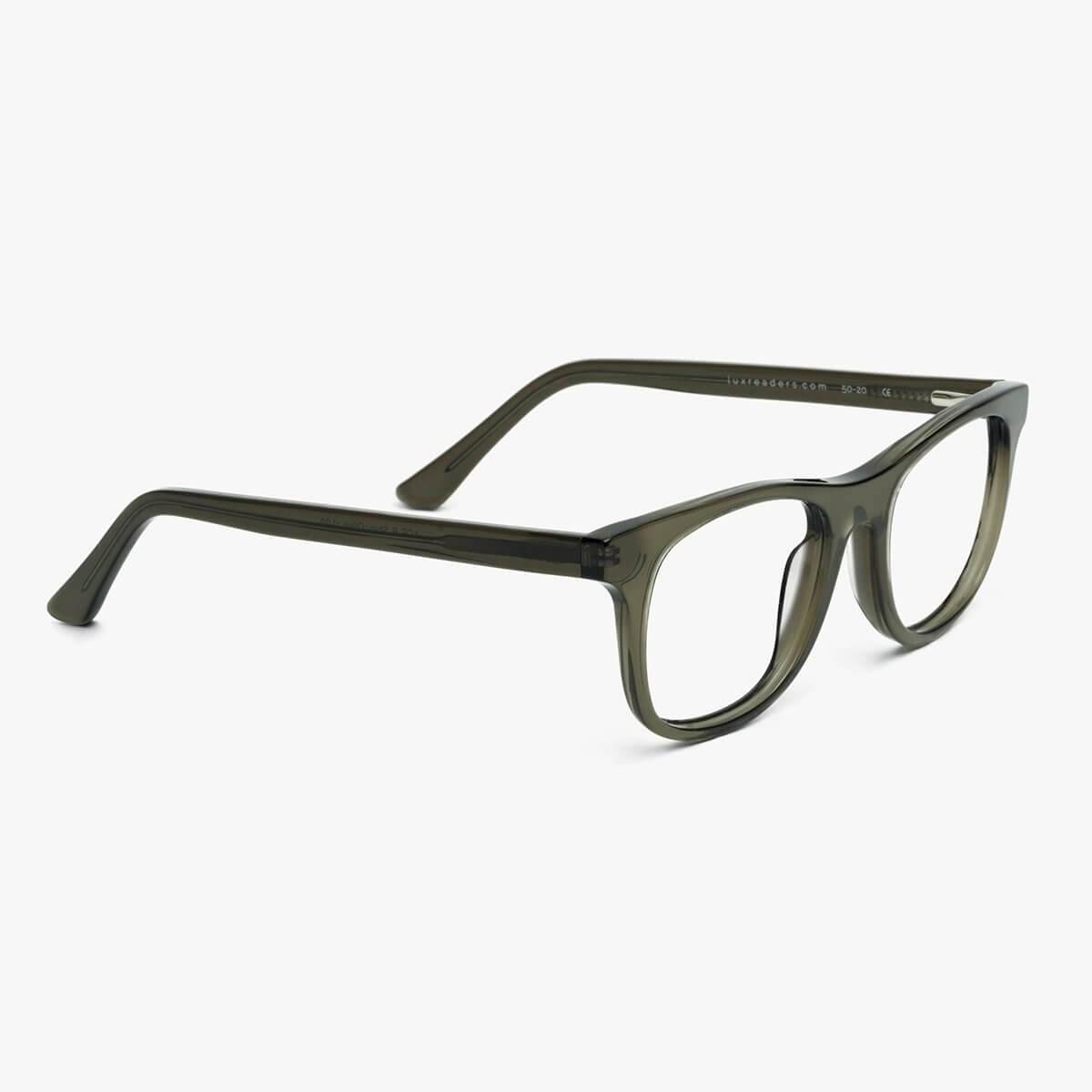 Women's Malmö Shiny Olive reading glasses from Luxreaders