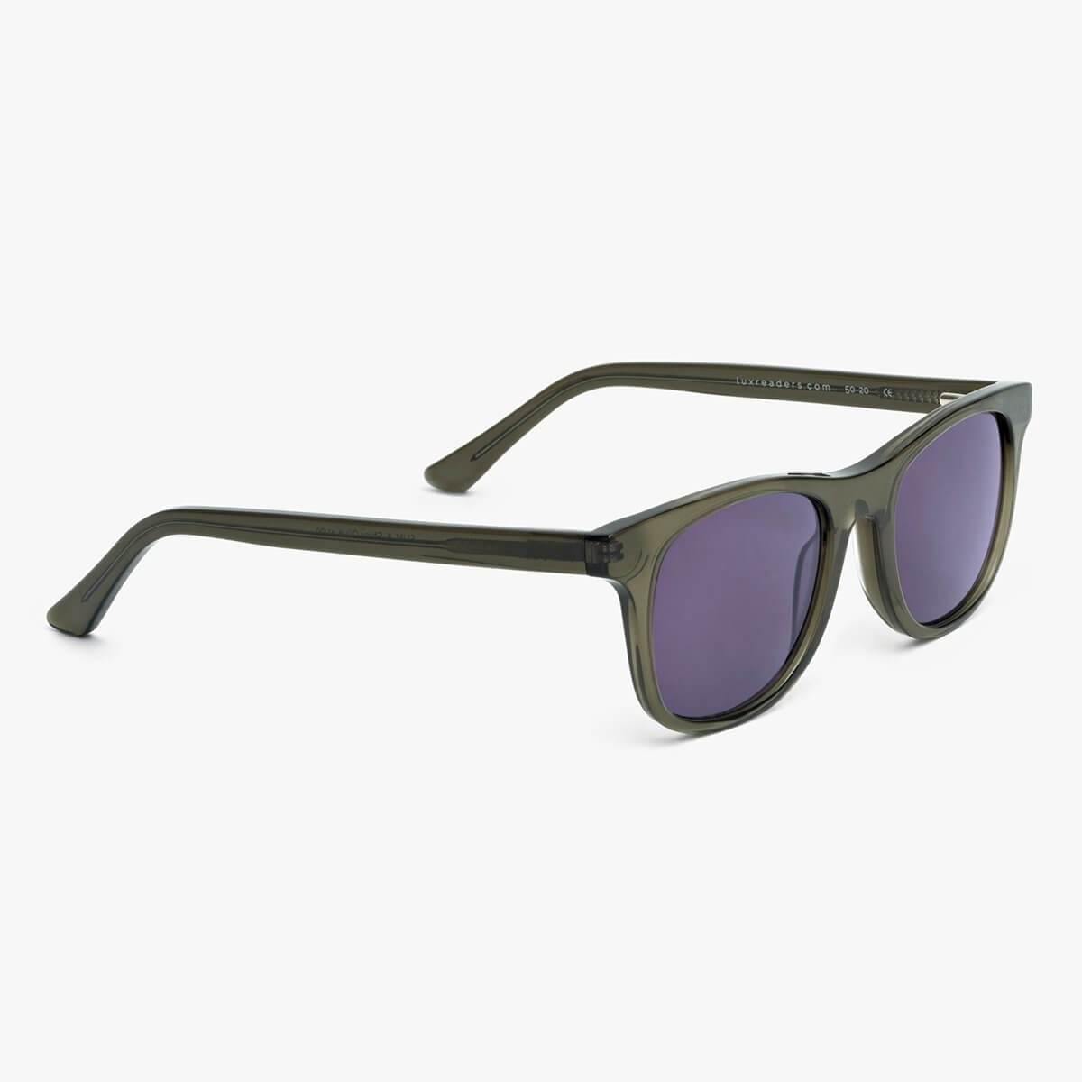 Women's Malmö Shiny Olive sunglasses with purple lenses