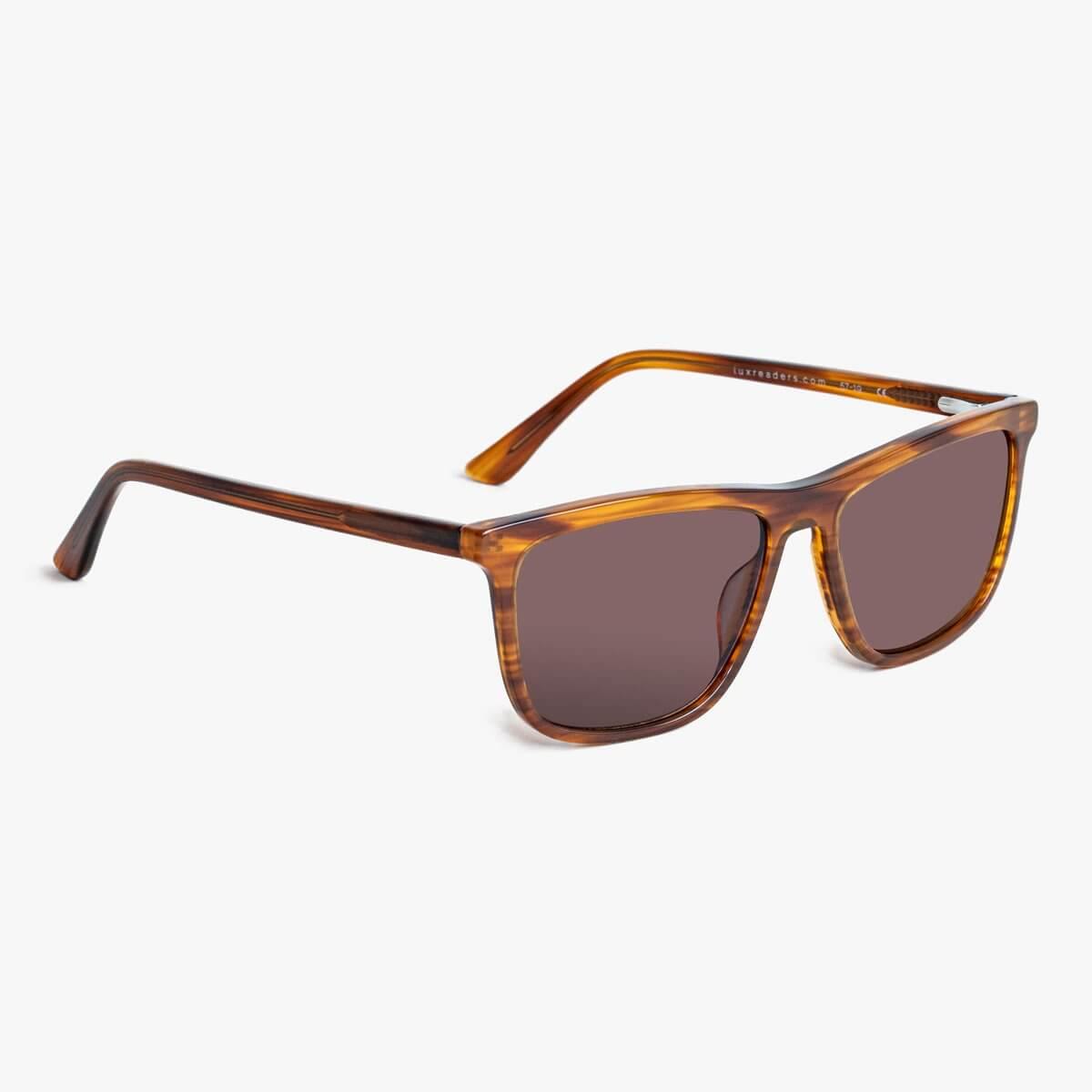 Luxreaders Women's Oslo Shiny Walnut tortoise sunglasses with square lenses