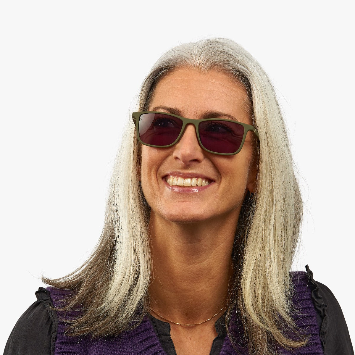 Person wearing Women's Skagen Dark Army sunglasses